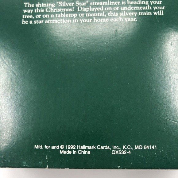 Hallmark Ornament Silver Star Streamliner Locomotive Train Cast Die Metal 1992 - Picture 11 of 16
